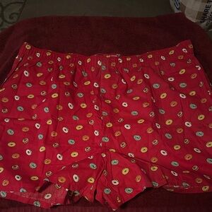 Red Donut Print Cotton Boxer Shorts